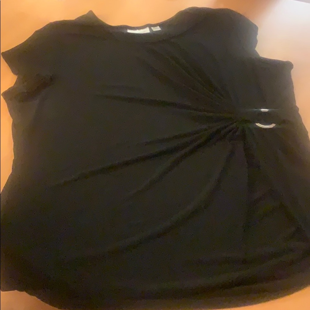 Avenue 22/24 Black Blouse with Silver Hip Cinch